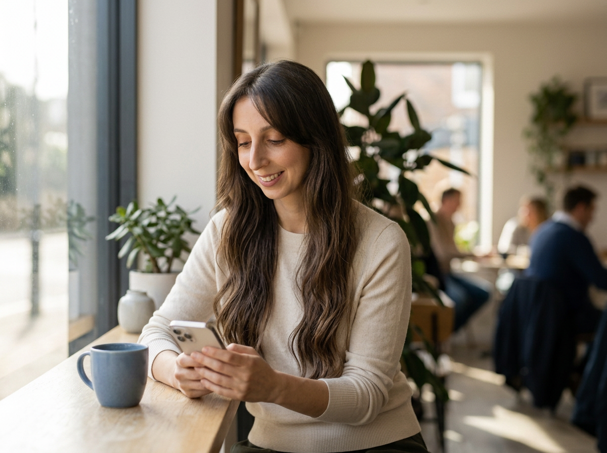 Sarah smiling, recognized and cared for by the brand